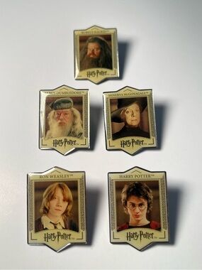 Vintage Harry Potter Enamel Pin Lot | Harry, Ron, Dumbledore, McGonagall, Hagrid